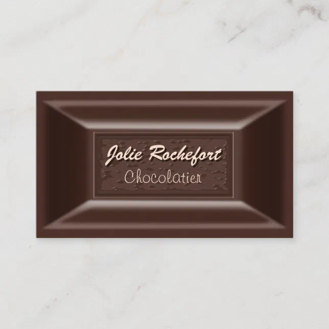 Creamy Dark Chocolate Chocolatier Business Cards | Zazzle