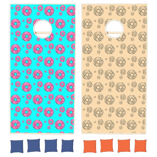 Creamy donut pattern cornhole set (Set)