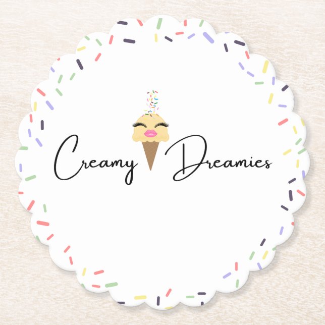 Creamy Dreamies drink paper Coasters  (Front)
