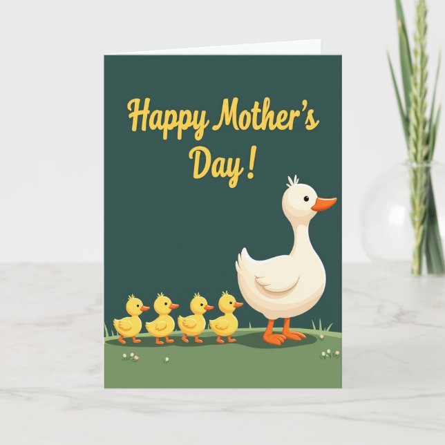 Creamy Ducklings Mothers Day Card (Front)