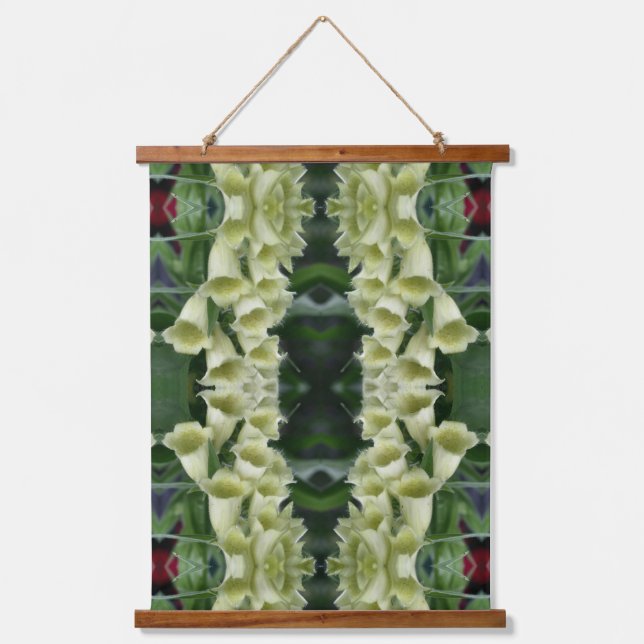 Creamy Foxglove Flower Abstract Pattern       Hanging Tapestry (Front)