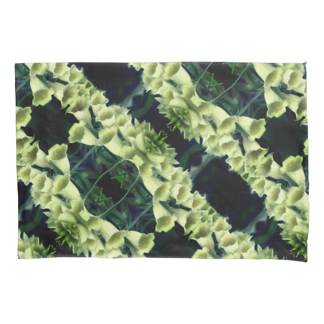 Creamy Foxglove Flower Abstract Pattern Pillow Case (Front)