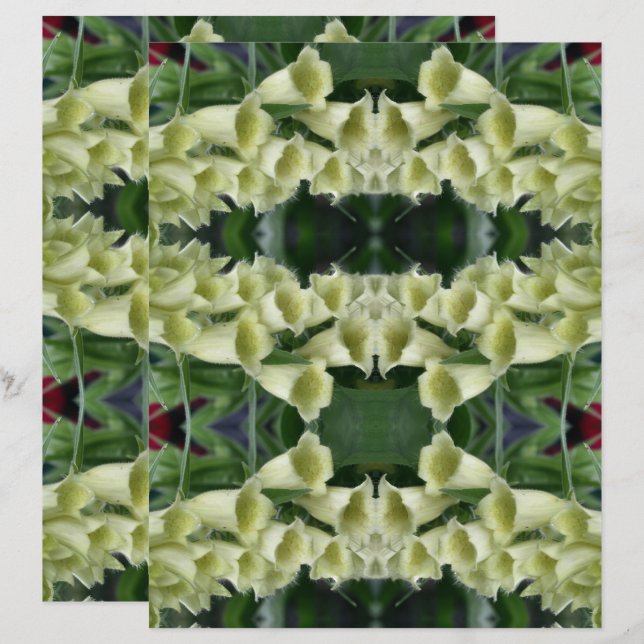 Creamy Foxglove Flower Abstract Scrapbook Paper (Front/Back)