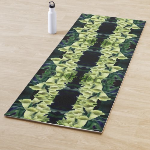 Creamy Foxglove Flowers Abstract Yoga Mat