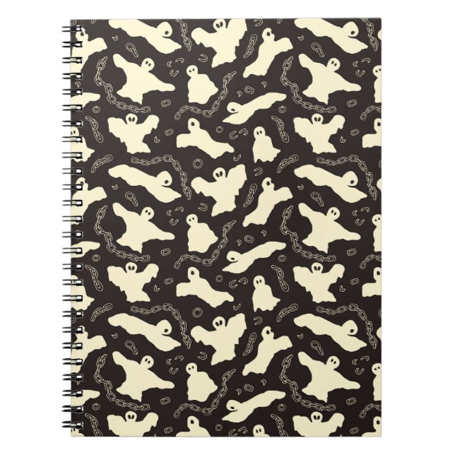 Creamy Ghosts - Halloween pattern. Notebook (Front)