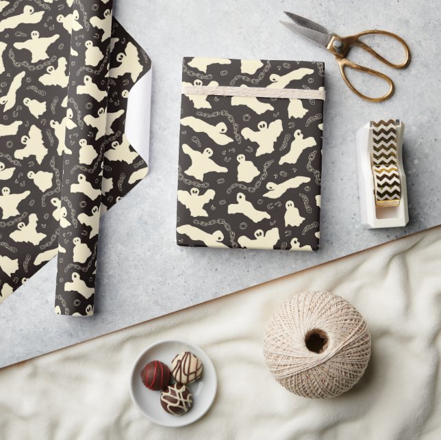 Creamy Ghosts - Halloween pattern. Wrapping Paper (Crafts)