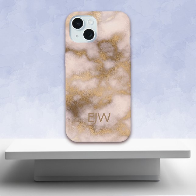 Creamy Gold Pink Marble Pattern  Iphone Case (Creator Uploaded)