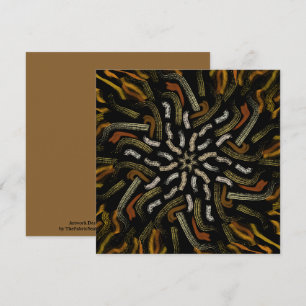 Creamy Golden Yellows Raked Pattern On Black Card