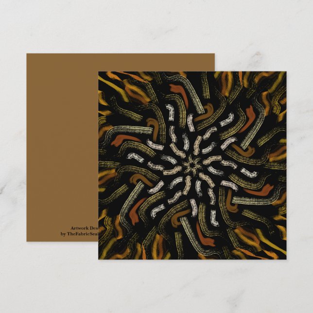 Creamy Golden Yellows Raked Pattern On Black Card (Front/Back)