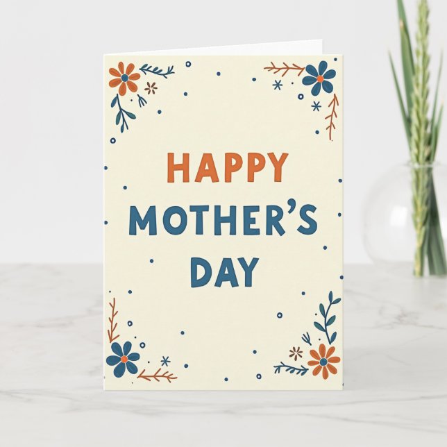 Creamy Happy Mothers Day Card (Front)