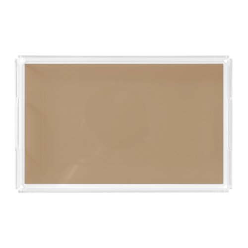 Creamy Iced Coffee Solid Color Print Neutral Acrylic Tray