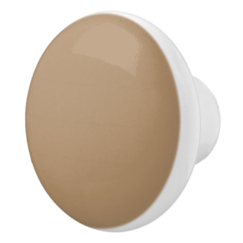 Creamy Iced Coffee Solid Color Print Neutral Ceramic Knob