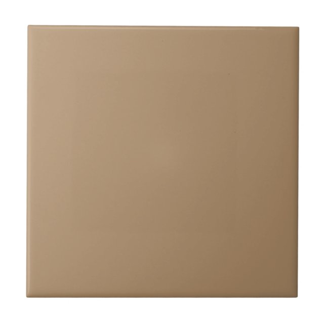 Creamy Iced Coffee Solid Color Print, Neutral Ceramic Tile (Front)