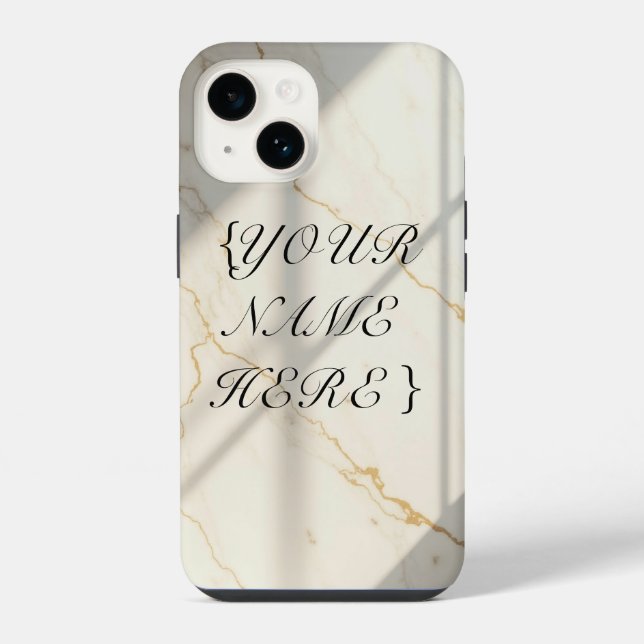 Creamy Marble Monogram Barely There iPhone Case (Back)