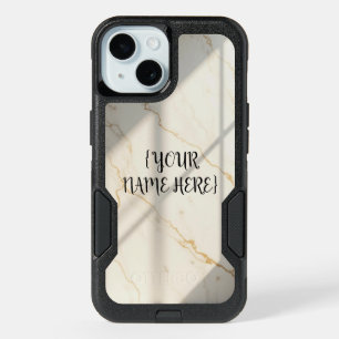 Creamy Marble Monogram Otterbox iPhone 15 Case