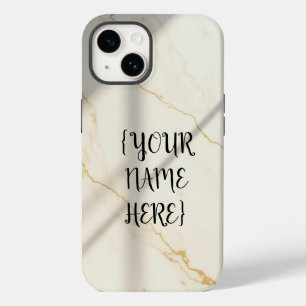 Creamy Marble Monogram Tough Style iPhone Case