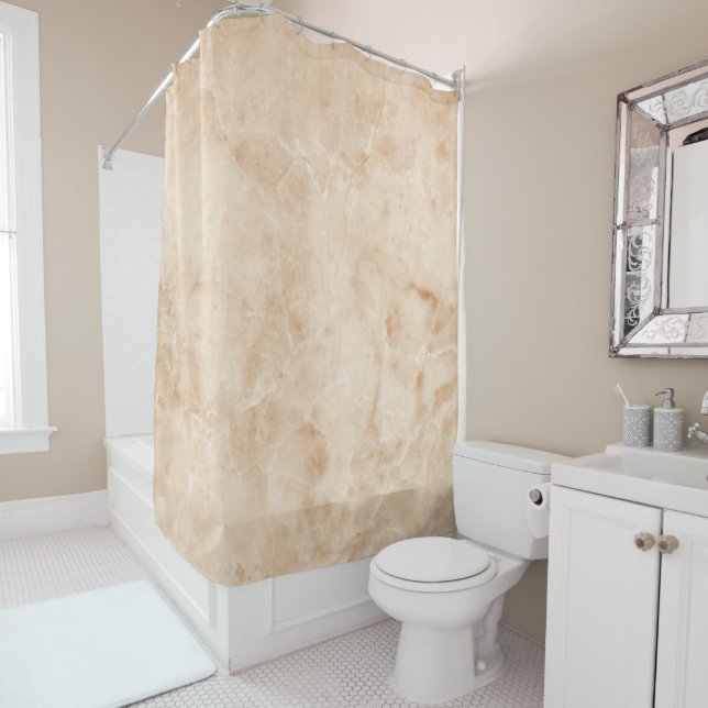 Creamy Marble Texture Shower Curtain (In Situ)