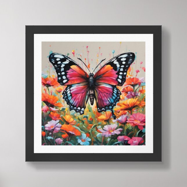 Creamy Marble-wing Butterfly Frame Photo Framed Art (Framed Front)
