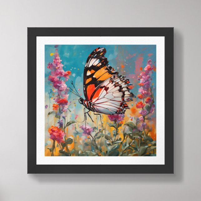 Creamy Marble-wing Butterfly Frame Photo Framed Art (Framed Front)