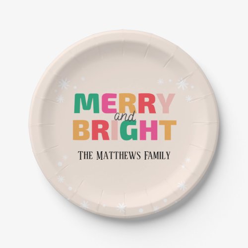 Creamy Merry And Bright Christmas  Paper Plates