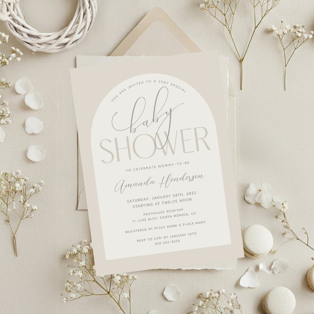 Creamy Neutral Baby Baby Shower Invitation (Creamy Neutral Baby Shower Invitation)