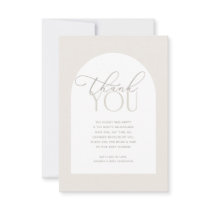 Creamy Neutral Baby Baby Shower Thank You Card