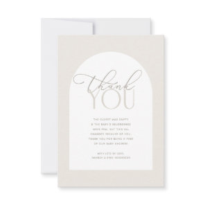 Creamy Neutral Baby Baby Shower Thank You Card