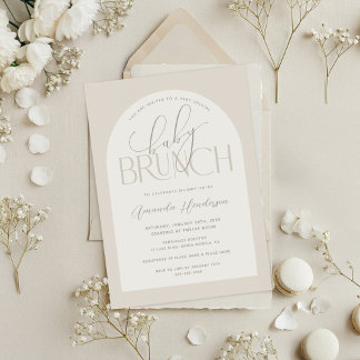 Creamy Neutral Baby Brunch Baby Shower Invitation