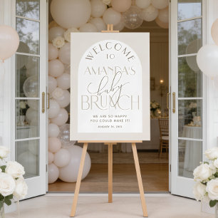 Creamy Neutral Baby Brunch Shower Welcome Sign