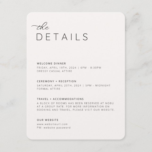 Creamy Neutrals Details Enclosure Card (Front)