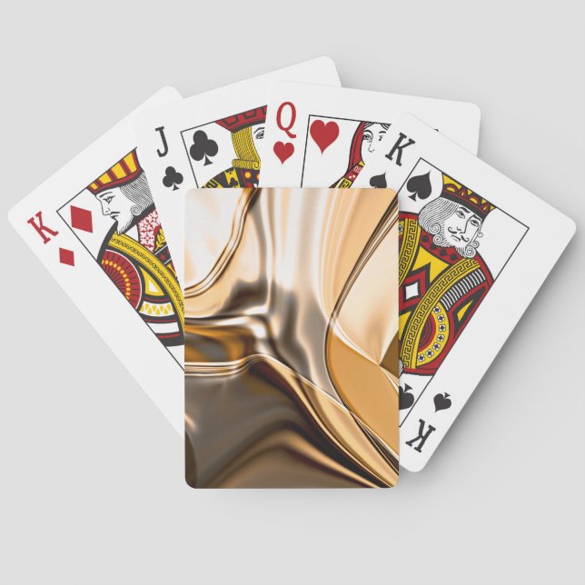 Creamy orange to brown twisted reflecting lighting poker cards (Back)