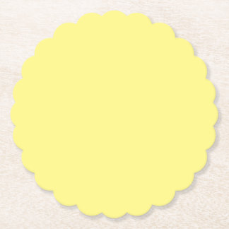 Creamy Pale Pastel Butter Yellow Solid Paper Plate Coaster