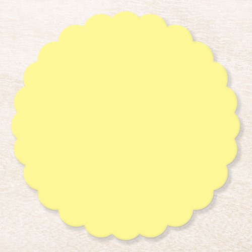 Creamy Pale Pastel Butter Yellow Solid Paper Plate Paper Coaster