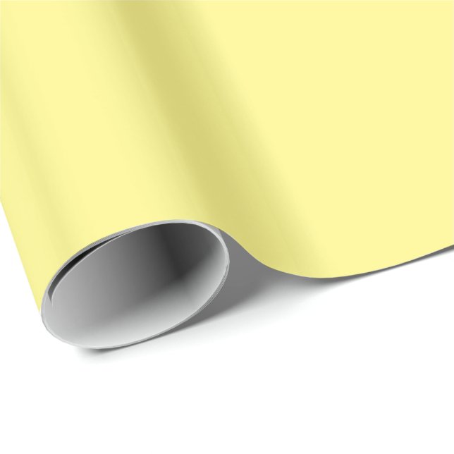 Creamy Pale Pastel Butter Yellow Solid Wrapping Paper (Roll Corner)