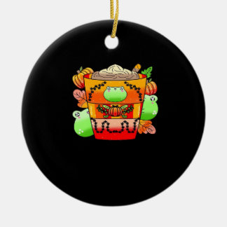 Creamy Pumpkin Spice Latte Season Ceramic Ornament