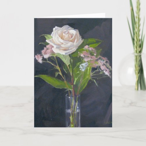 Creamy Rose Art Card Blank Greeting Card