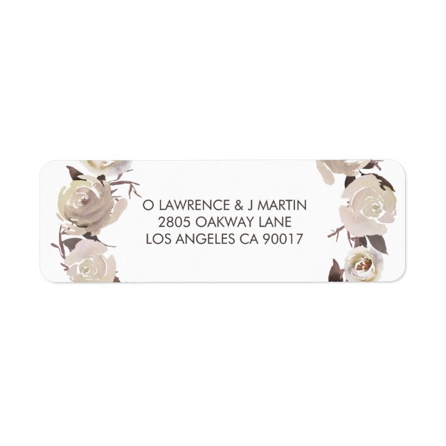 Creamy Roses Floral Label (Front)