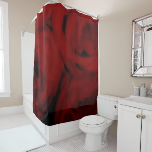 Creamy Soft Red Roses Shabby_Chic Glam Shower Curtain
