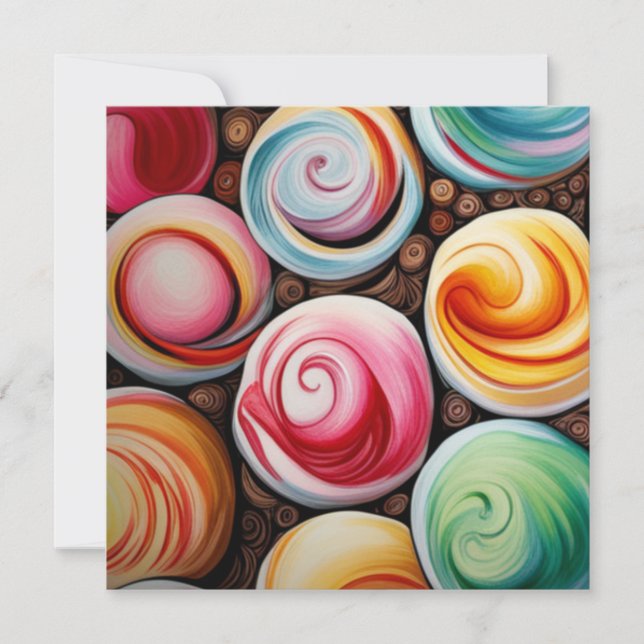 Creamy Swirls Holiday Card (Front)