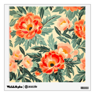 Creamy Vintage Peach Blossom Watercolor Wall Decal