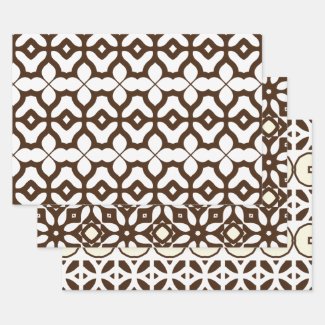Creamy White and Brown Moroccan Mosaic Patterns