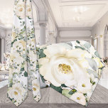 Creamy White Desdemona Roses Wedding White Floral Neck Tie<br><div class="desc">A creamy white desdemona roses wedding neck tie featuring watercolor-painted florals and eucalyptus greenery against a pure white background.</div>