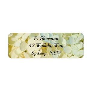 Creamy White Hydrangea Return Address Label