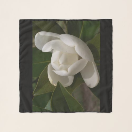 Creamy white magnolia flower bud scarf