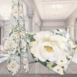 Creamy White Peony Wedding Sage Green Floral Neck Tie<br><div class="desc">Neck Ties for Tuxedo Royale by Leonbience.</div>