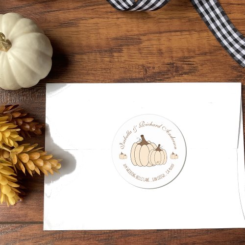 Creamy White Pumpkins Fall Wedding Envelope Seal