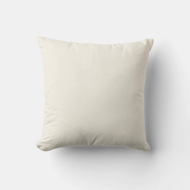 Creamy White Solid Color Throw Pillow (Front)