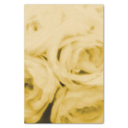 Creamy Yellow Roses Elegant Minimal Wedding  Tissue Paper
