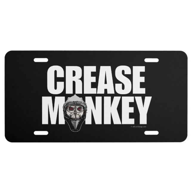 Crease Monkey (Hockey Goalie) License Plate (Front)