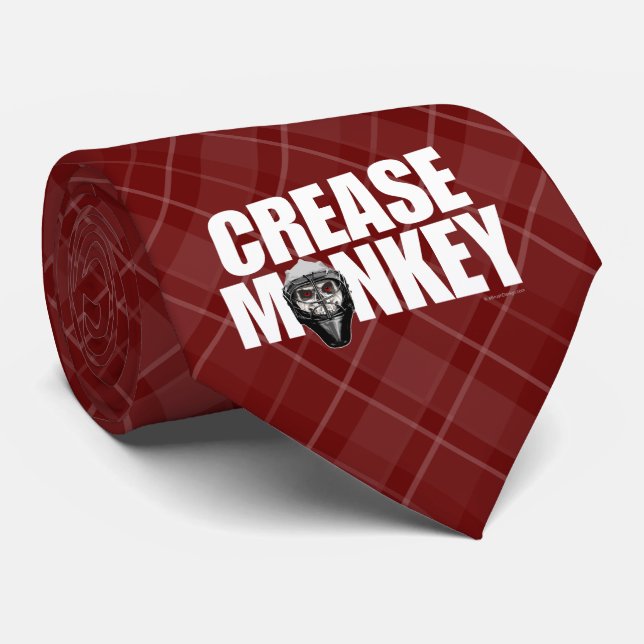 Crease Monkey (Hockey Goalie) Neck Tie (Rolled)